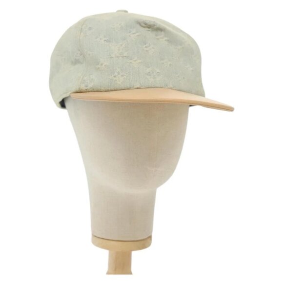 LOUIS VUITTON Monogram Denim Cap Blue MP3029 LV Auth 138971 - Picture 1 of 15